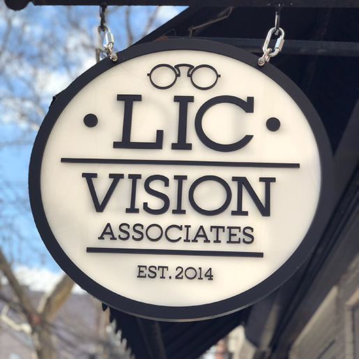 front sign at LIC Vision Associates